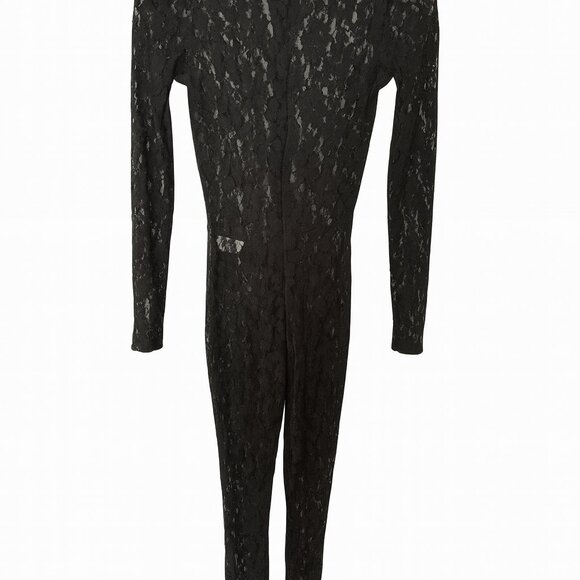 Dynamite Sheer Floral Lace Long Sleeve Jumpsuit – Size XS (NWT) - Picture 4 of 7